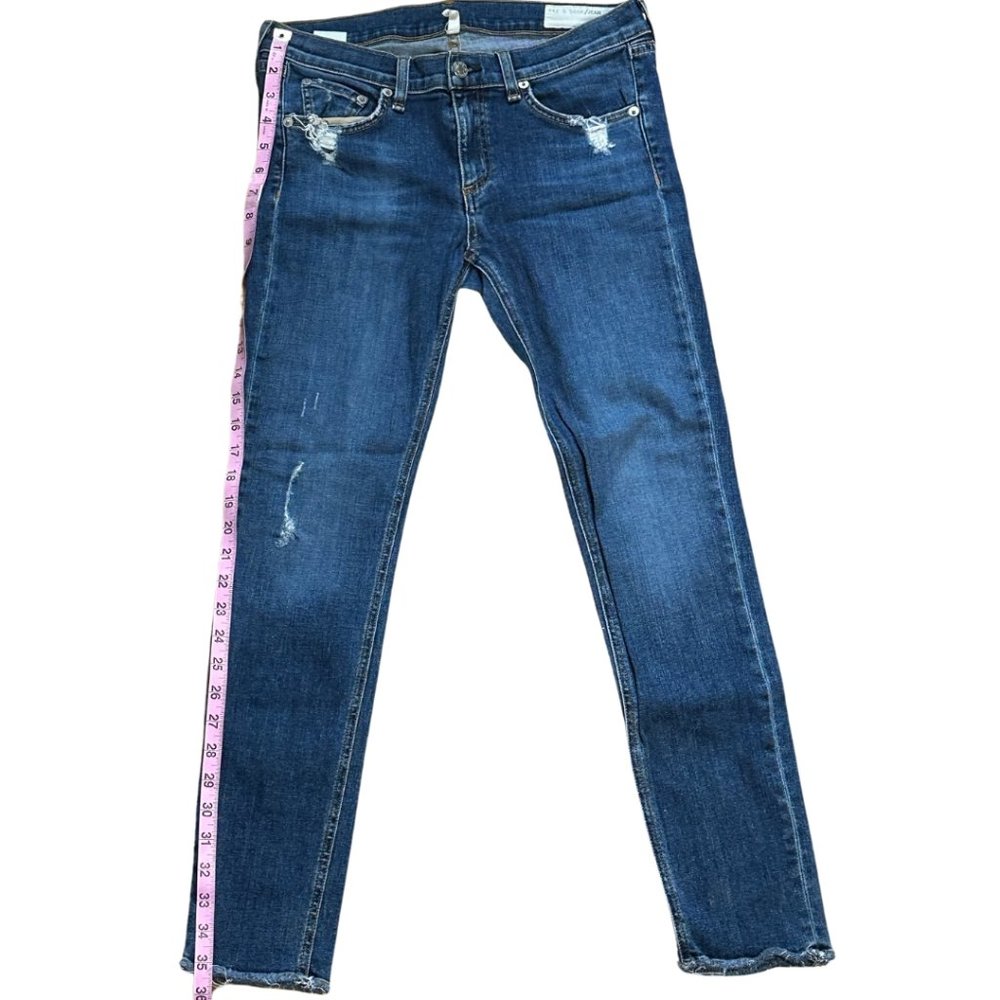 SOLD rag & bone distressed skinny indigo jeans size 29 - Picture 13 of 14